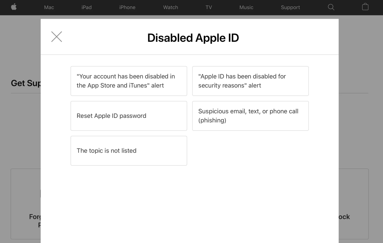 Disabled Apple Id Apple Support