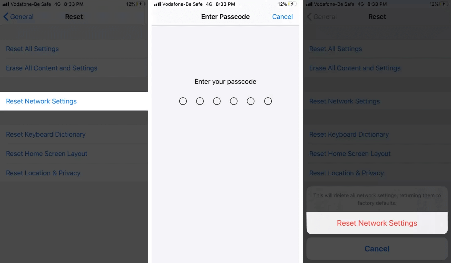 Reset Network Settings On iPhone