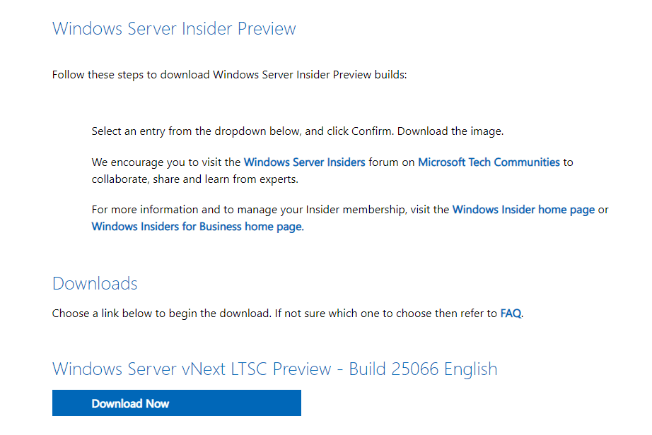 ben i morgen Raffinaderi Windows Server VNext Preview Build 25066 (ISO Download)